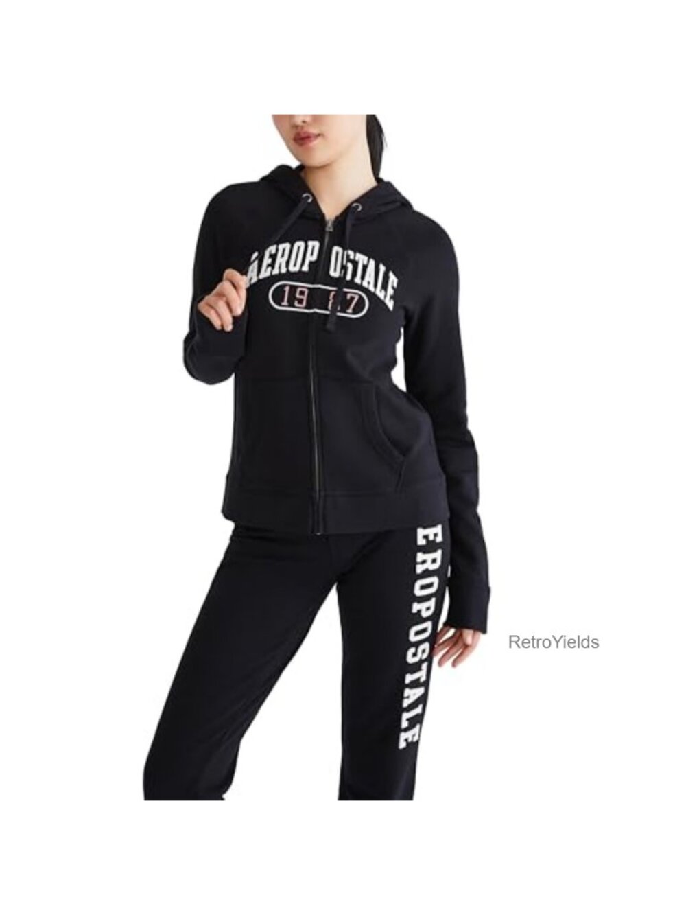 Logo Full Zip Hoodie Fleece Cotton Polyester Long Sleeve